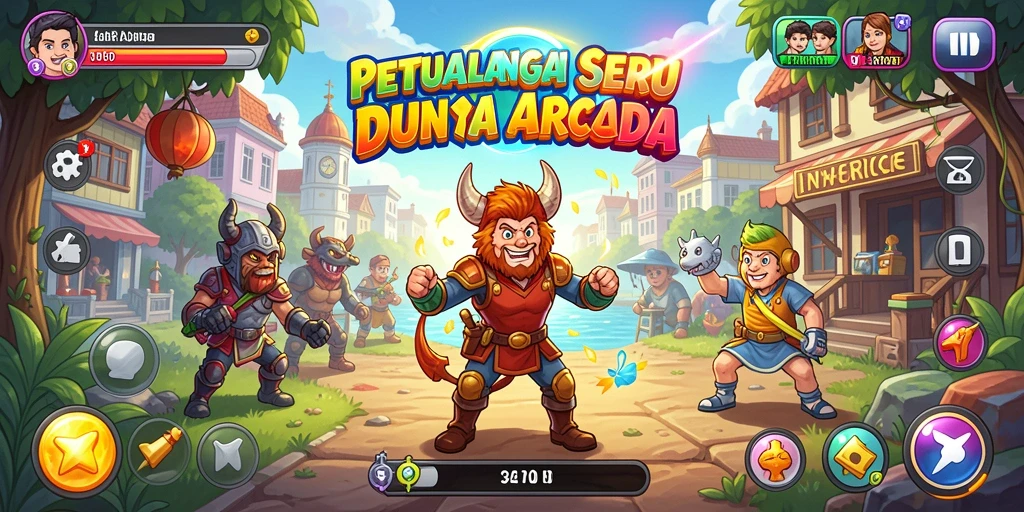 Screenshot gameplay menampilkan aksi seru dalam dunia Arcade 34R.