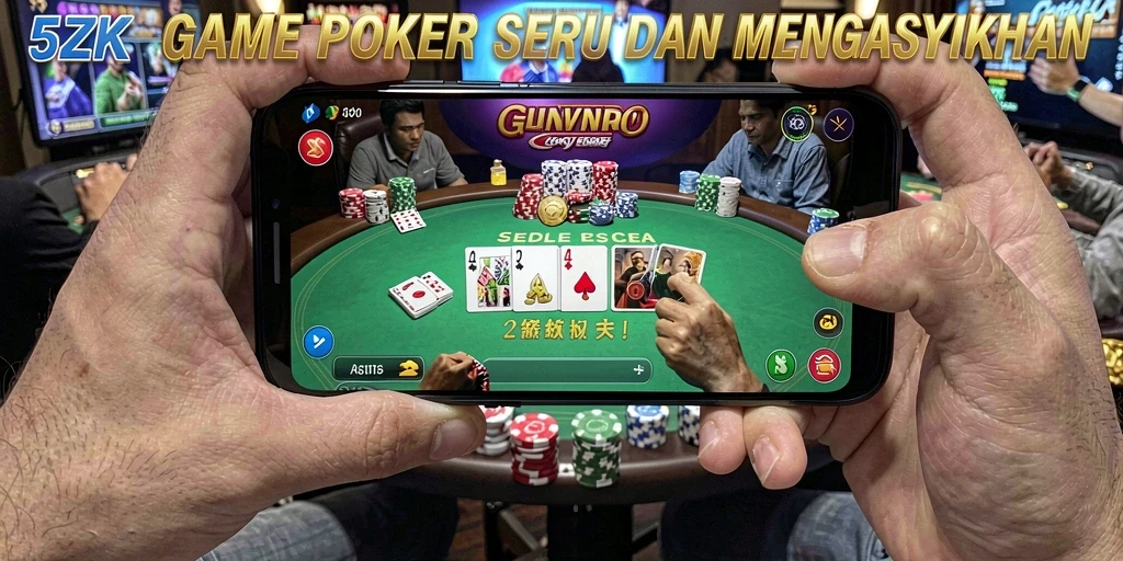 Tampilan gameplay Poker yang mendebarkan dalam 5ZK.