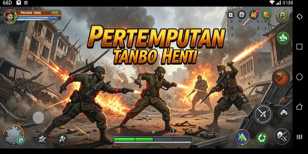 Gameplay seru dan intens dalam 66D yang penuh aksi.