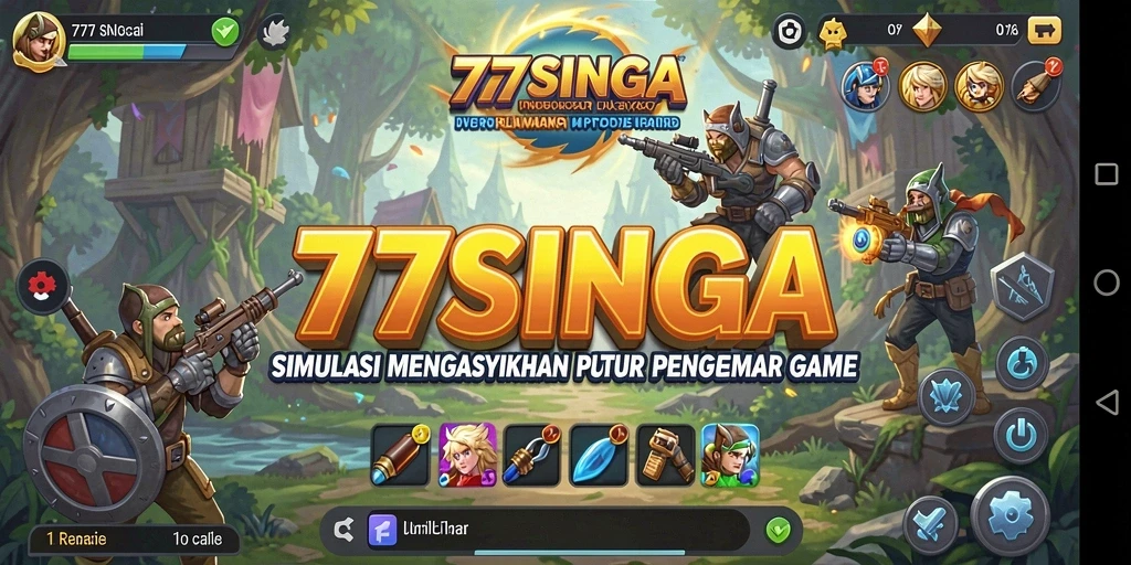 Tampilan gameplay menarik dari 77SINGA dengan elemen simulasi.