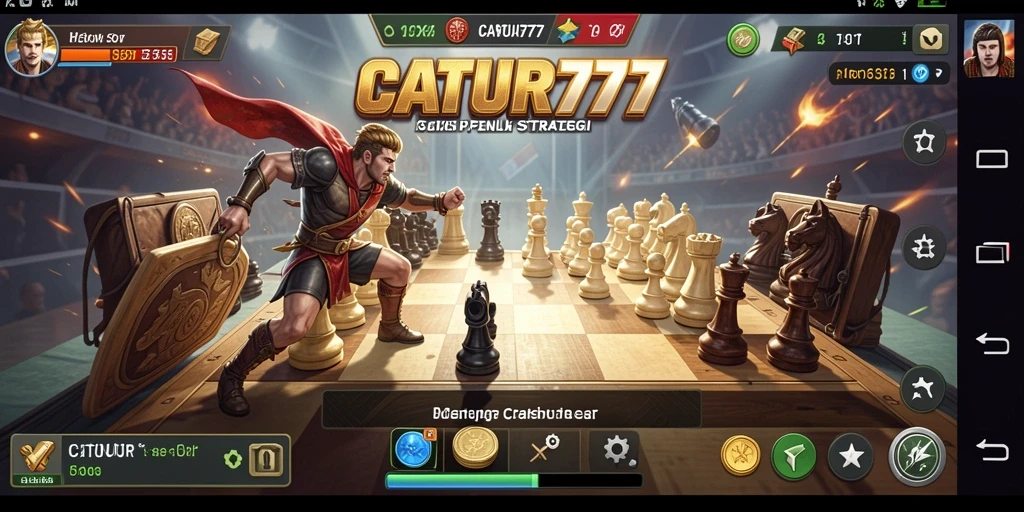 Tampilan gameplay seru dari <strong>CATUR777</strong> saat pertarungan strategis berlangsung.