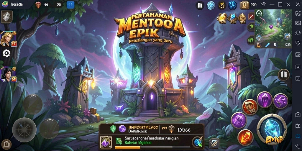 Tampilan gameplay menegangkan D06 yang penuh strategi Tower Defense.