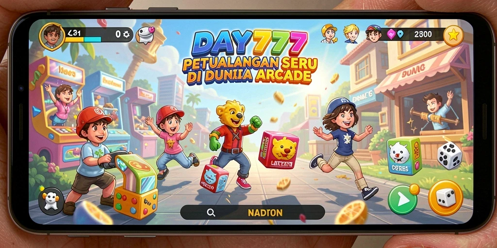 Tampilan gameplay DAY777 yang penuh warna dan menantang.