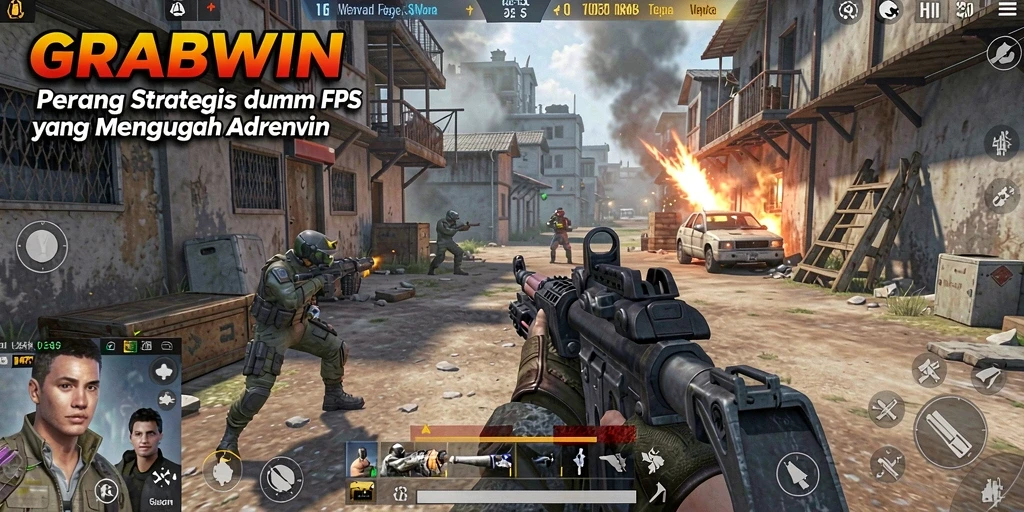 Gameplay seru GRABWIN dengan aksi tembak-menembak yang mendebarkan.