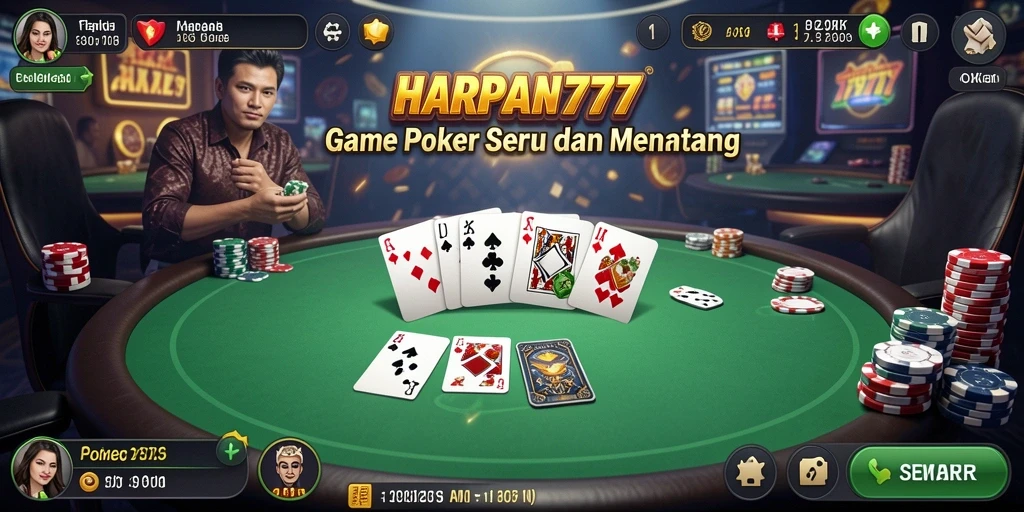 Tampilan menarik saat bermain poker di HARAPAN777.