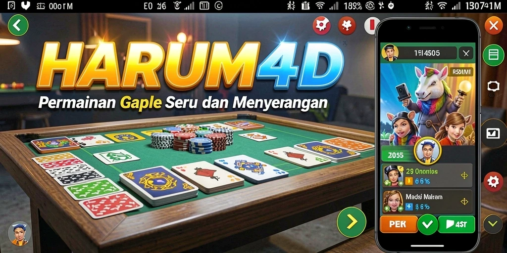 Tampilan gameplay seru dalam permainan Gaple HARUM4D.