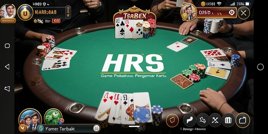 Tampilan menarik dari gameplay Poker di aplikasi HR89.