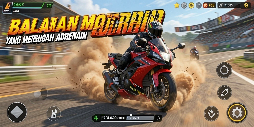 Tampak mendebarkan saat balapan motor di lintasan.