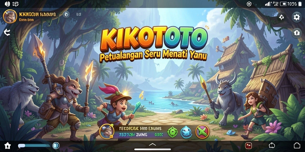 Tangkapan layar utama KIKOTOTO menampilkan aksi petualangan mendebarkan.