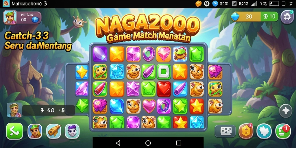 Tangkapan layar NAGA2000 menampilkan aksi seru gameplay Match-3.