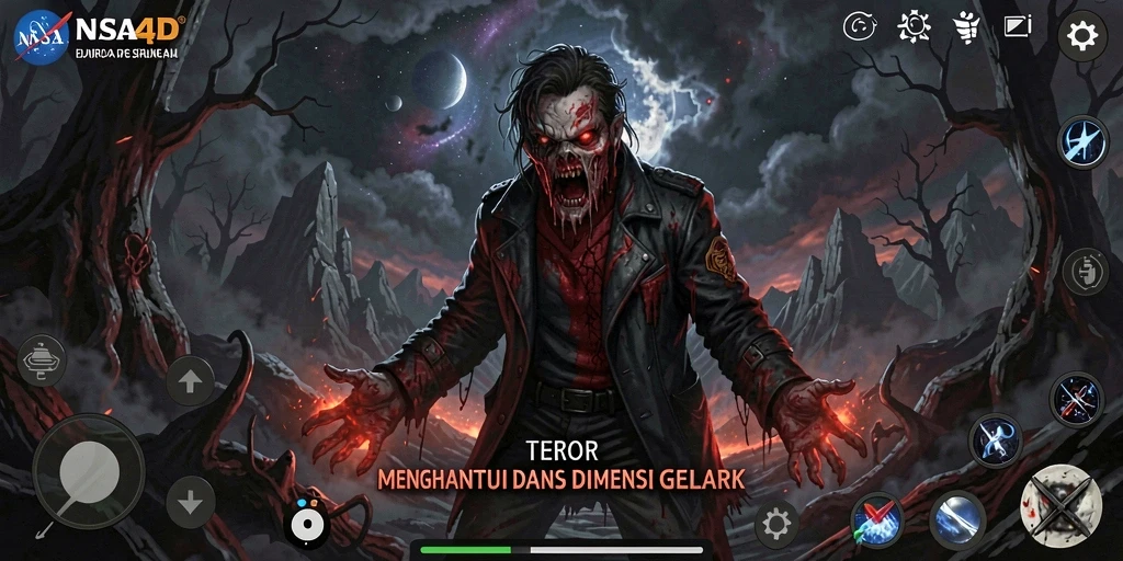 Tampilan gameplay <strong>NASA4D</strong> yang menegangkan dengan suasana mencekam.
