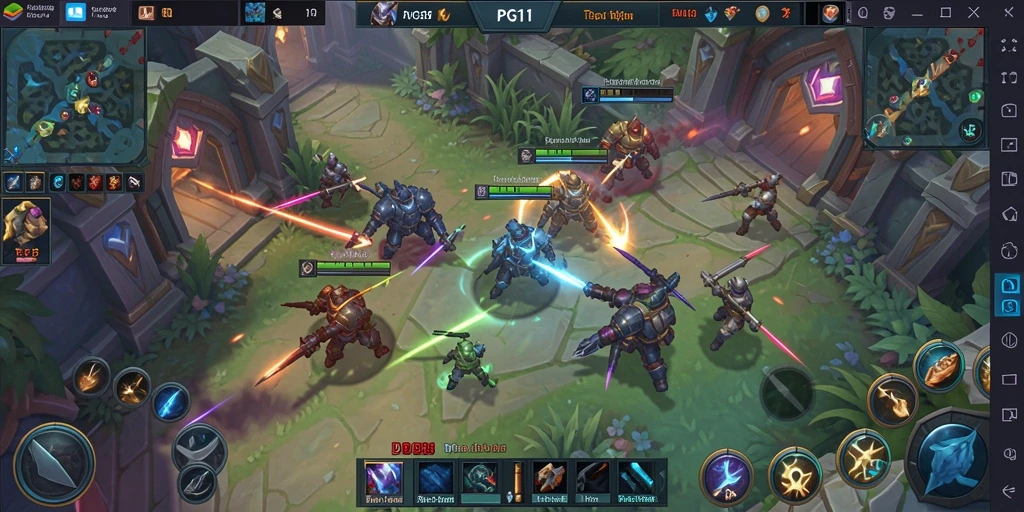 Tampilan gameplay PG11 yang menarik dan kompetitif di arena MOBA.