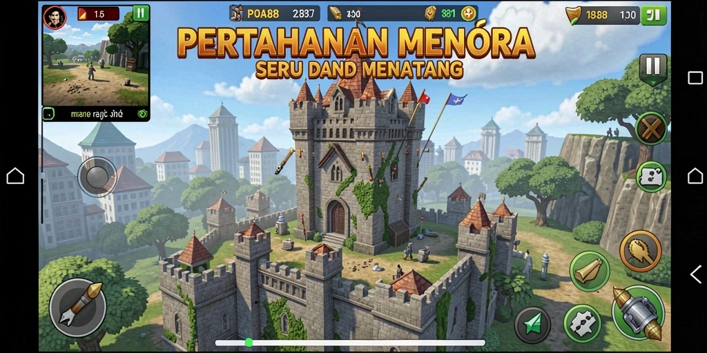 Tampilan gameplay menantang di POA88 menara dengan strategi pertahanan.