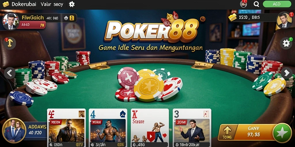 Tampilan gameplay Idle POKER88 yang menarik dan menawan.