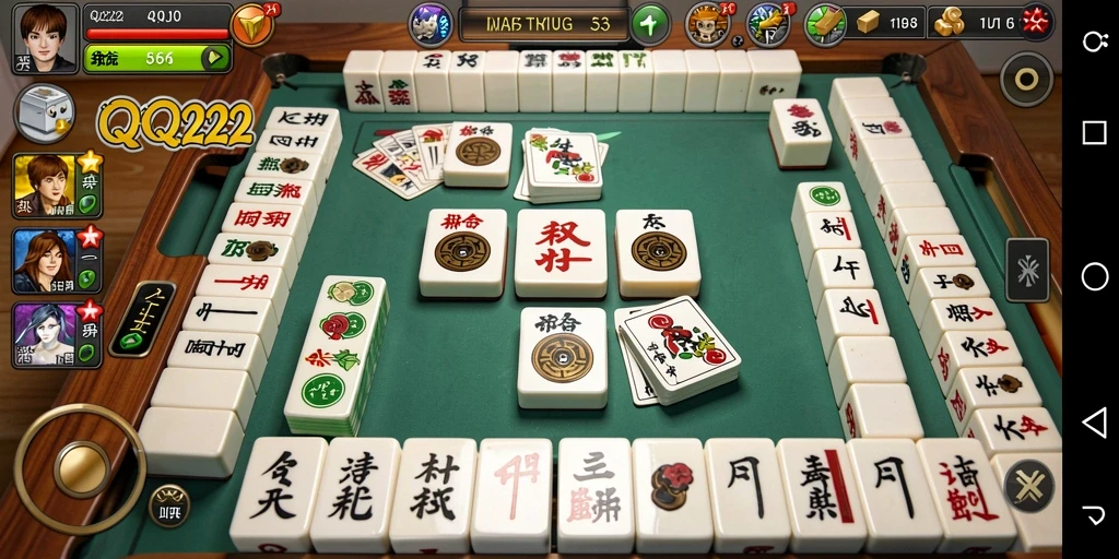 Screenshot gameplay QQ222 menunjukkan keasyikan bermain Mahjong.