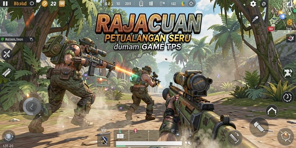 Gameplay seru dalam RAJACUAN yang menampilkan aksi TPS yang mendebarkan.