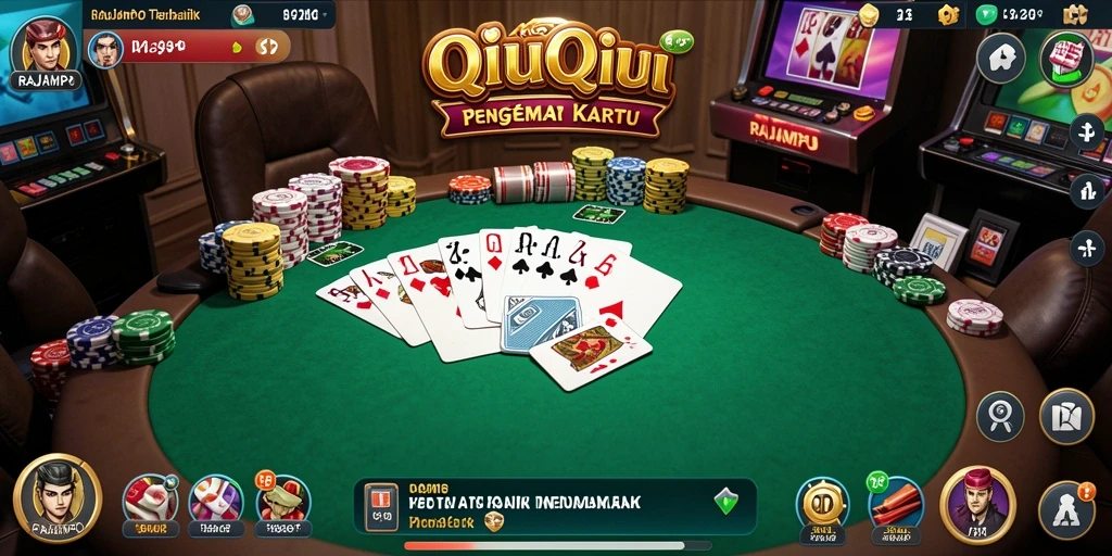 Screenshot RAJAMPO menampilkan aksi seru dalam permainan QiuQiu.