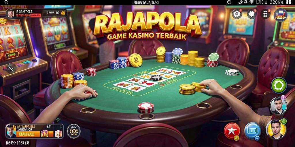 Screenshot utama RAJAPOLA menampilkan aksi seru dari permainan Kasino.