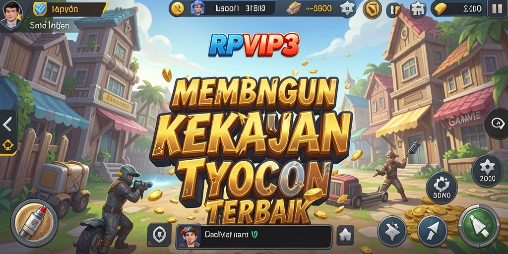 Screenshot gameplay RPVIP3 menampilkan keseruan membangun bisnis Tycoon.