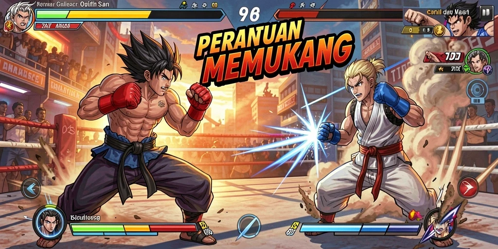 Gameplay SD107 menunjukkan pertarungan seru antara karakter yang beraksi.