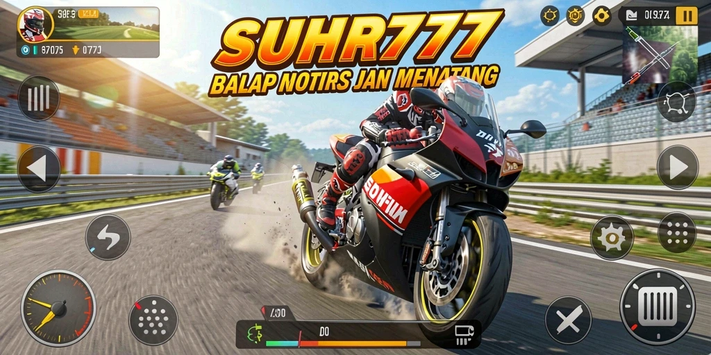 Tampilan gameplay seru balapan motor di SUHU777.