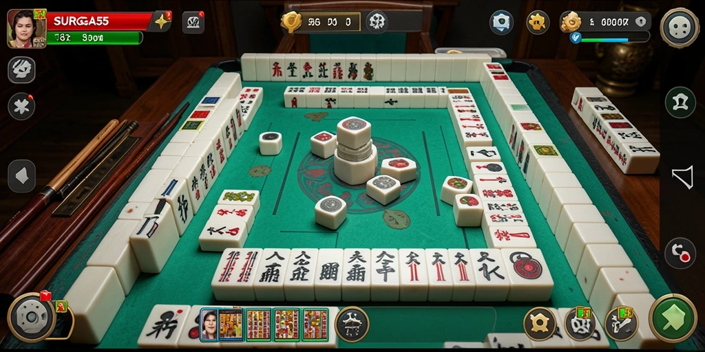 Tampilan gameplay Mahjong yang seru dan menantang.