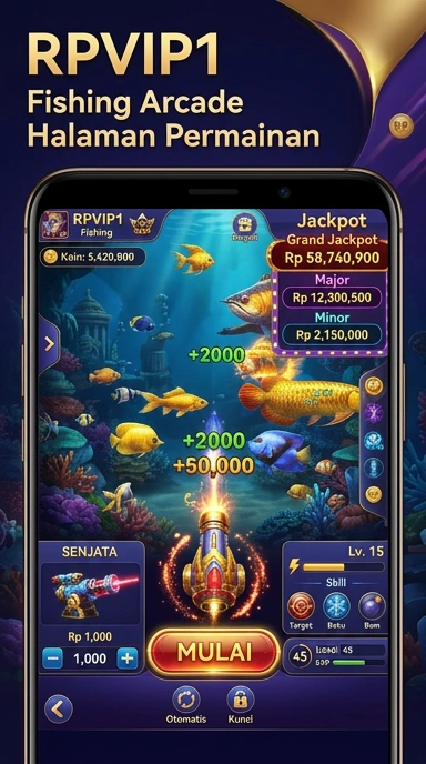 Tampilan beranda rpvip1 dengan berbagai aplikasi populer.